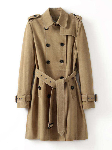 Women suede leather trench - women's,