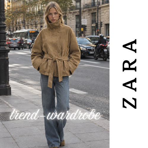 Zara faux suede belted jacket - faux,