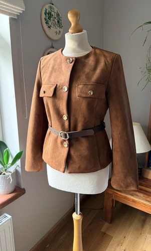 Zara camel faux suede - zara, blazer