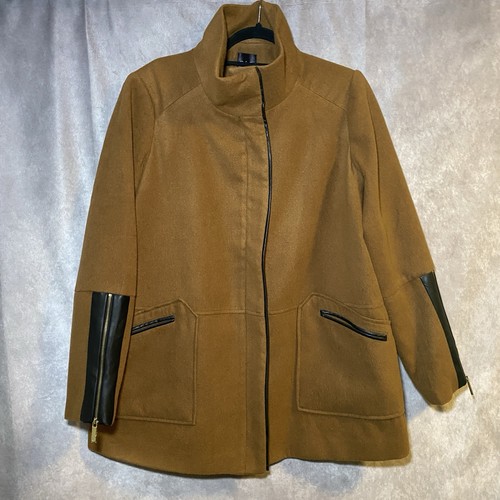 Funnel neck suede jacket xl - neck,