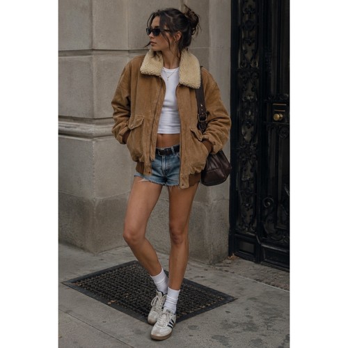 Vintage suede oversized - suede, sherpa