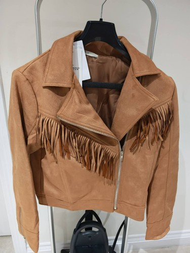Bnwt tan faux - suede, fringe