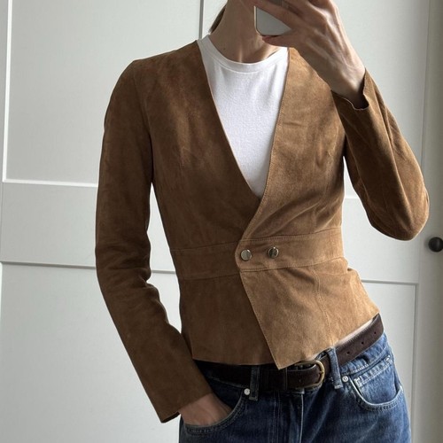 Mango camel suede jacket size