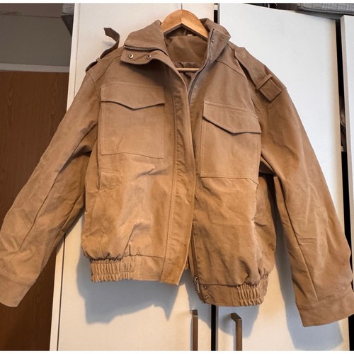Camel faux suede pocket bomber - faux,