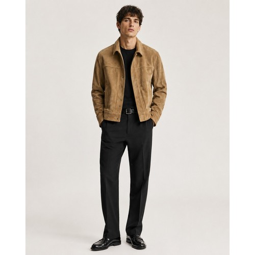 Zara genuine suede zip jacket - genuine,