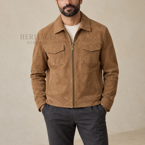 Mens camel suede leather - camel,